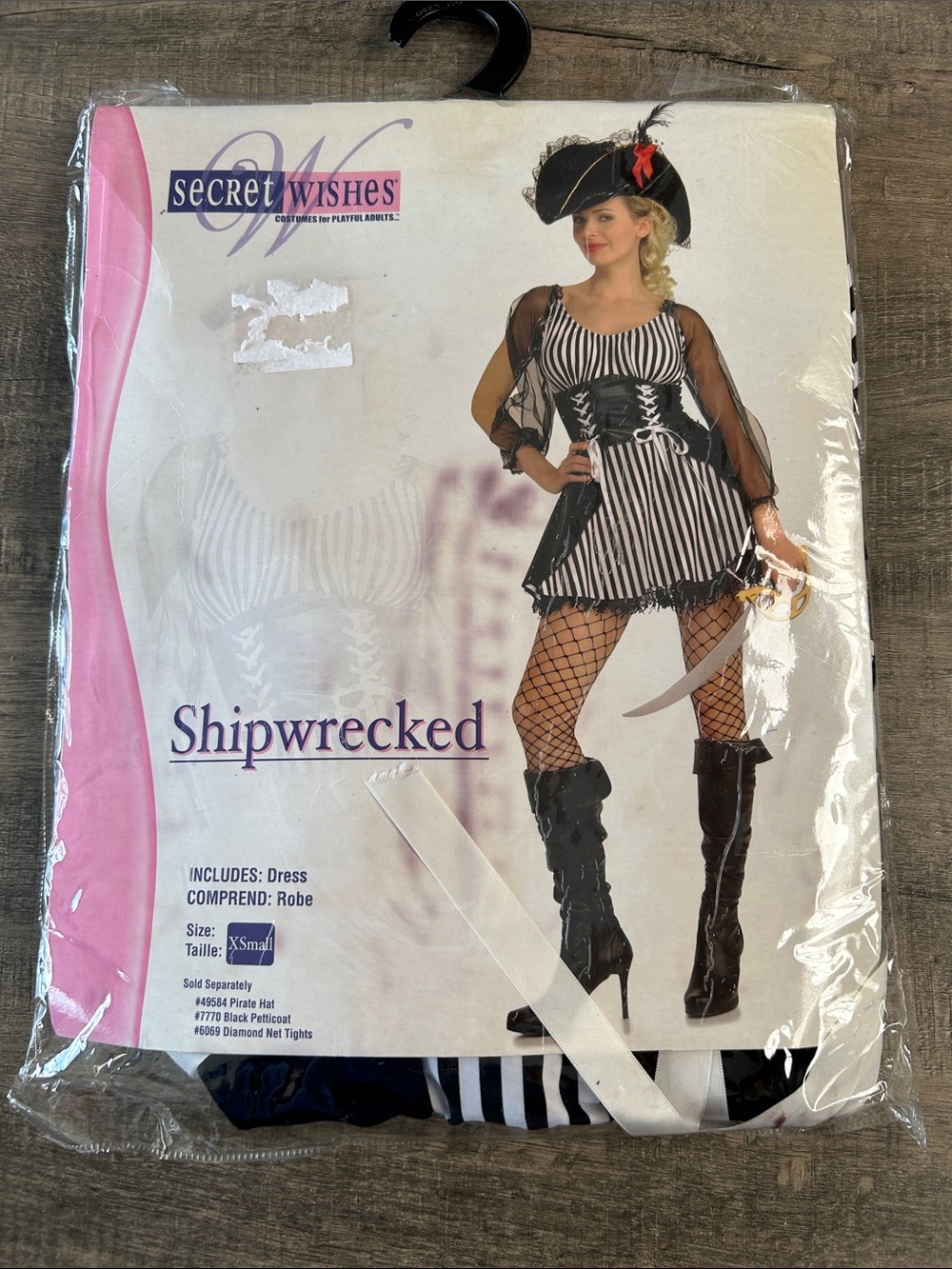 Secret Wishes Shipwrecked Striped Pirate Chemise in Black & White